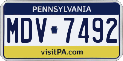 PA license plate MDV7492