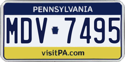 PA license plate MDV7495