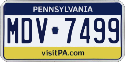 PA license plate MDV7499