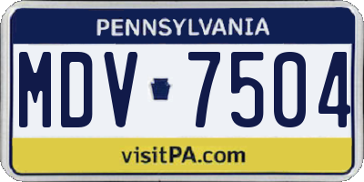 PA license plate MDV7504