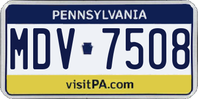 PA license plate MDV7508