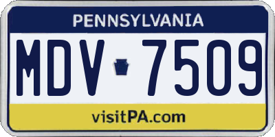 PA license plate MDV7509