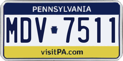 PA license plate MDV7511