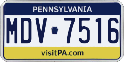 PA license plate MDV7516