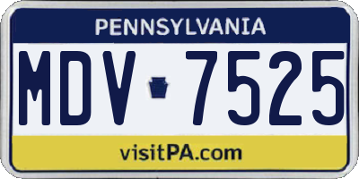 PA license plate MDV7525