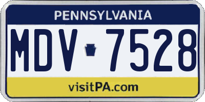 PA license plate MDV7528