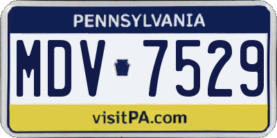 PA license plate MDV7529