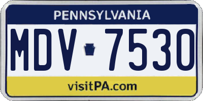 PA license plate MDV7530
