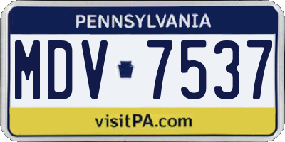 PA license plate MDV7537