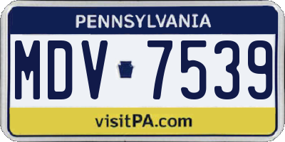 PA license plate MDV7539