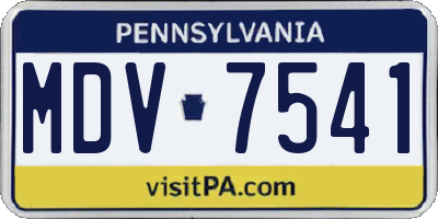 PA license plate MDV7541