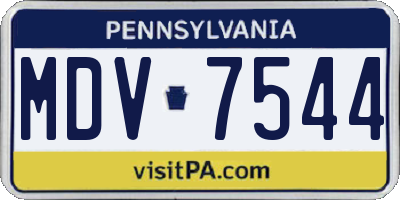 PA license plate MDV7544