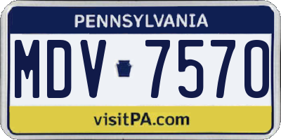 PA license plate MDV7570
