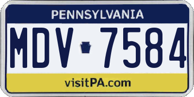 PA license plate MDV7584