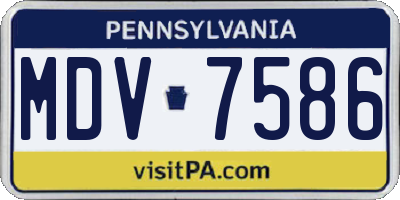 PA license plate MDV7586