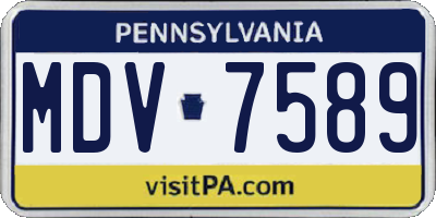 PA license plate MDV7589