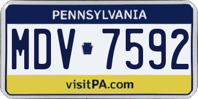 PA license plate MDV7592