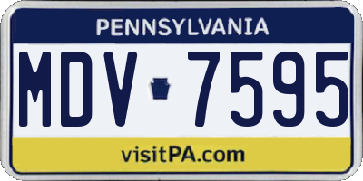 PA license plate MDV7595