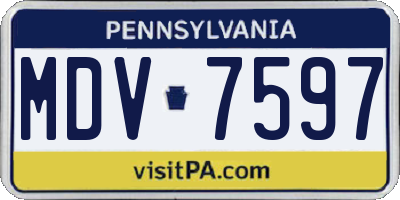 PA license plate MDV7597