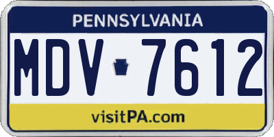 PA license plate MDV7612
