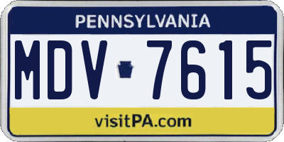 PA license plate MDV7615