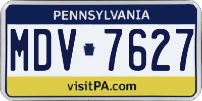 PA license plate MDV7627