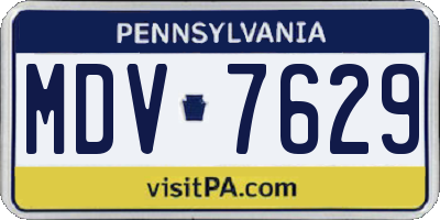 PA license plate MDV7629