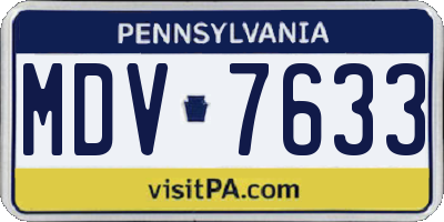 PA license plate MDV7633