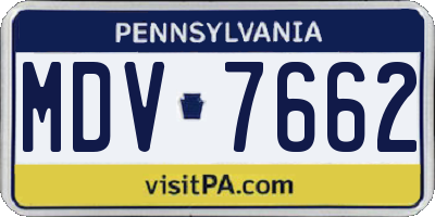 PA license plate MDV7662
