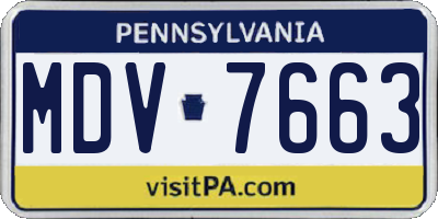 PA license plate MDV7663