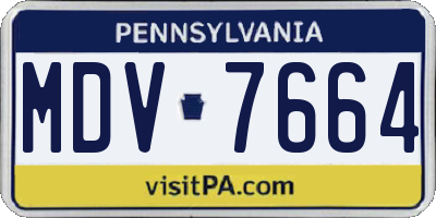 PA license plate MDV7664