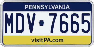 PA license plate MDV7665