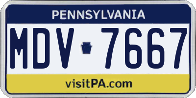 PA license plate MDV7667