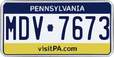 PA license plate MDV7673