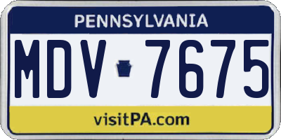 PA license plate MDV7675