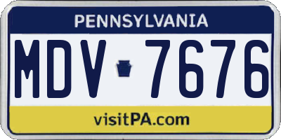 PA license plate MDV7676