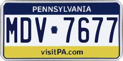 PA license plate MDV7677