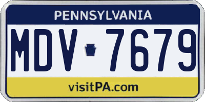 PA license plate MDV7679