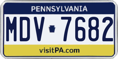 PA license plate MDV7682
