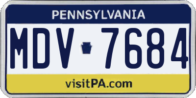 PA license plate MDV7684