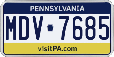 PA license plate MDV7685