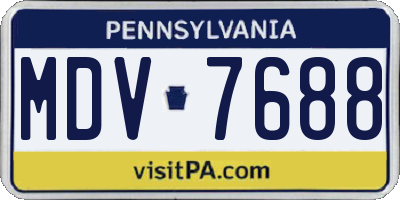 PA license plate MDV7688
