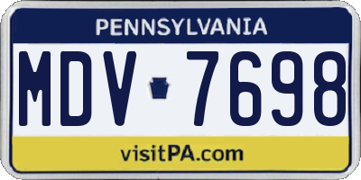 PA license plate MDV7698