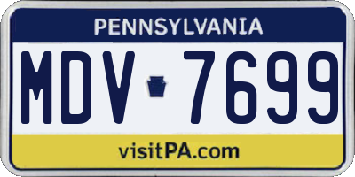 PA license plate MDV7699