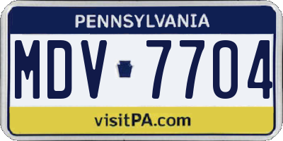 PA license plate MDV7704