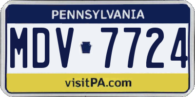 PA license plate MDV7724