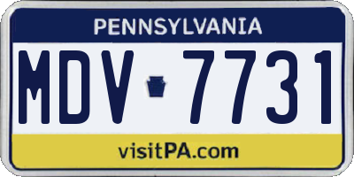 PA license plate MDV7731
