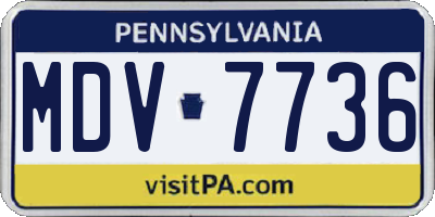 PA license plate MDV7736