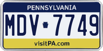 PA license plate MDV7749