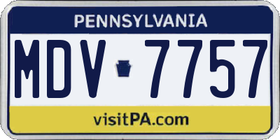 PA license plate MDV7757